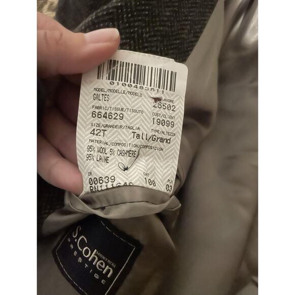 S. Cohen Wool Cashmere Blazer 42t Gray Design Blazer Jacket - Picture 8 of 9